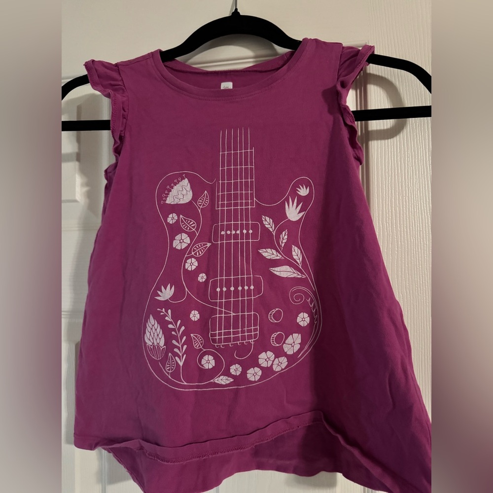 Tea Collection Magenta Guitar Print Tank Top